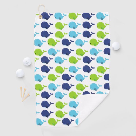 Serviette De Golf Pattern of Whales, Cute Whales, Sea Animals (En situation)