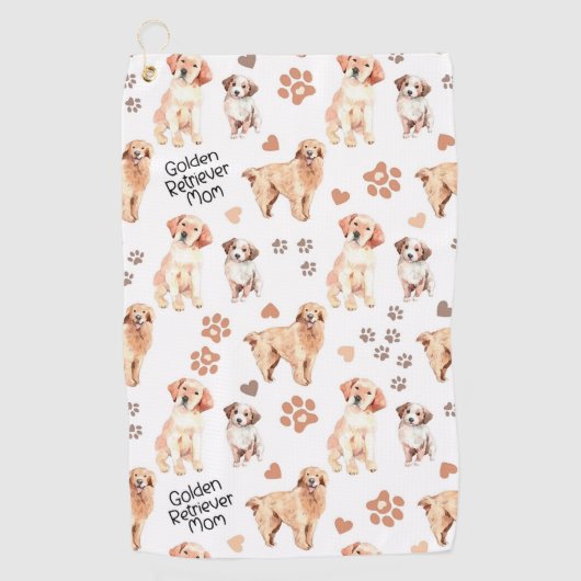Serviette De Golf Patters de la mère de Golden Retriever (Devant)