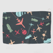 Serviette De Golf Patters de l'aviation (Horizontal)