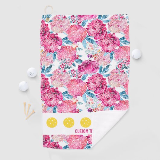 Serviette De Golf Patty rose Floral Pattern Pickleball Swemain (En situation)