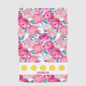 Serviette De Golf Patty rose Floral Pattern Pickleball Swemain (Devant)