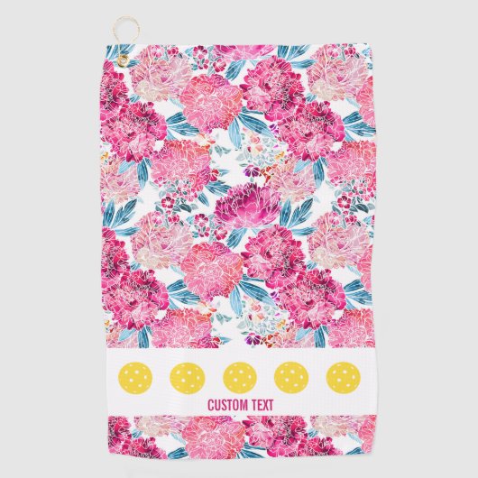 Serviette De Golf Patty rose Floral Pattern Pickleball Swemain (Devant)