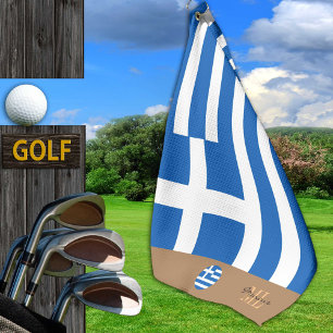 Serviette De Golf Pavillon grec & Grèce monogrammed Golf Towel