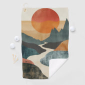 Serviette De Golf Paysage Abstrait de Boho (5) (En situation)