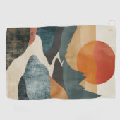 Serviette De Golf Paysage Abstrait de Boho (5) (Horizontal)