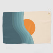 Serviette De Golf Paysage abstrait de style rétro (Horizontal)