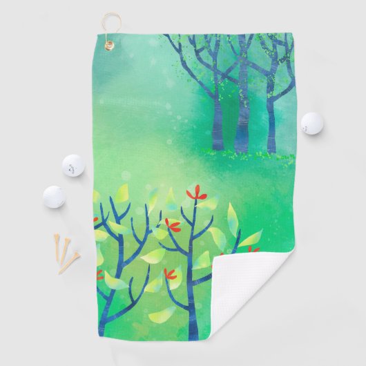 Serviette De Golf Paysage Abstrait vert moderne (En situation)