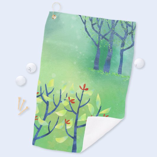 Serviette De Golf Paysage Abstrait vert moderne
