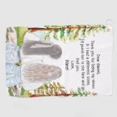 Serviette De Golf Paysage aquarelle avec 2 filles message personnali (Horizontal)