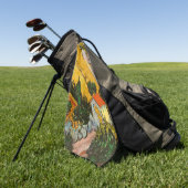 Serviette De Golf Paysage avec Maison et PloughmaVincent van Gogh (Vert)