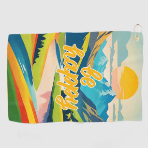 Serviette De Golf Paysage de la montagne Retro