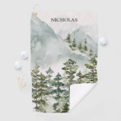 Serviette De Golf Paysage de l'aquarelle de la forêt (En situation)