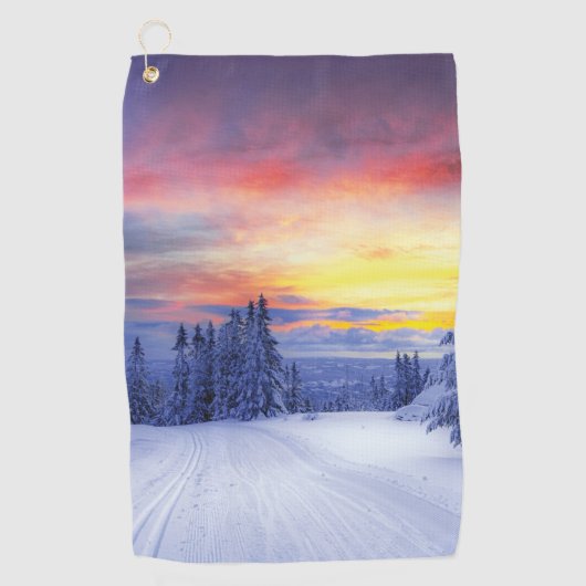 Serviette De Golf Paysage hivernal (Devant)