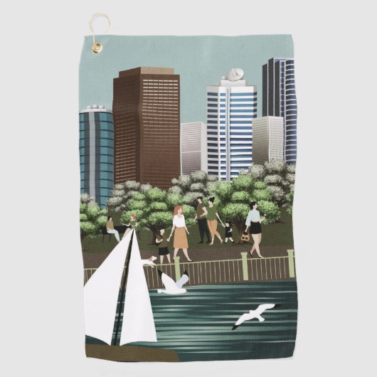Serviette De Golf Paysage urbain (Devant)