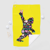 Serviette De Golf Peace Love Bigfoot Hippie Funny Bigfoot Lover (En situation)