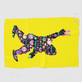 Serviette De Golf Peace Love Bigfoot Hippie Funny Bigfoot Lover (Horizontal)