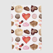 Serviette De Golf Peace Love Chocolate Heart Print (Devant)