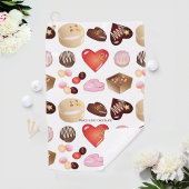 Serviette De Golf Peace Love Chocolate Heart Print