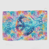 Serviette De Golf Peace Love Tie-Dye (Horizontal)