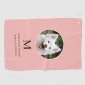 Serviette De Golf Peach Pink Pet Photo Personnalisée (Horizontal)