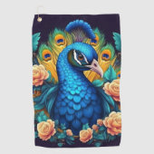 Serviette De Golf Peacock Avec Roses Peach (Devant)