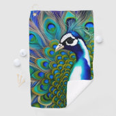 Serviette De Golf Peacock blanc bleu et vert Piebald (En situation)