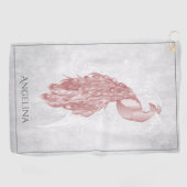 Serviette de golf Peacock rose Elegant (Horizontal)