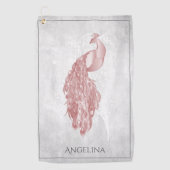 Serviette de golf Peacock rose Elegant (Devant)