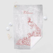 Serviette De Golf Peacock rose Personnalisé (En situation)