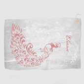 Serviette De Golf Peacock rose Personnalisé (Horizontal)