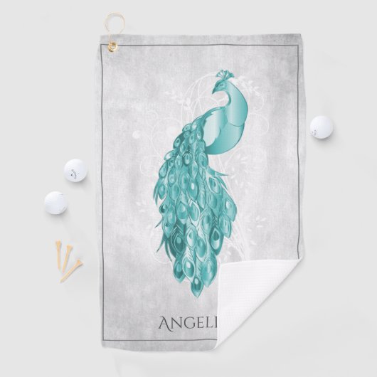 Serviette de golf Peacock turquoise (En situation)