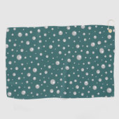 Serviette De Golf Pearl Pattern on Transformative Teal Background (Horizontal)