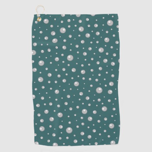 Serviette De Golf Pearl Pattern on Transformative Teal Background (Devant)