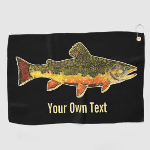 Serviette De Golf Pêche à la mouche à la truite de ruisseau uniqu