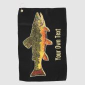 Serviette De Golf Pêche à la mouche à la truite de ruisseau unique (Devant)