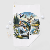 Serviette De Golf Pêche, Cerf, Chasse au Canard (En situation)