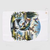 Serviette De Golf Pêche, Cerf, Chasse au Canard (Horizontal)