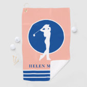 Serviette De Golf Pêche et Dames bleues (En situation)