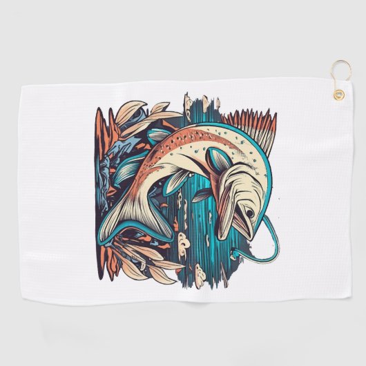 Serviette De Golf Pêche Love Poisson (Horizontal)