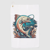 Serviette De Golf Pêche Love Poisson (Devant)