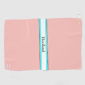 Serviette De Golf Pêche saumon Aqua Personnalisé Golf Towel HAMbWG (Horizontal)