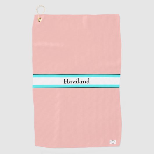 Serviette De Golf Pêche saumon Aqua Personnalisé Golf Towel HAMbWG (Devant)