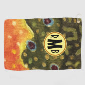 Serviette De Golf Pêcheur de truites broyées sur mesure (Horizontal)