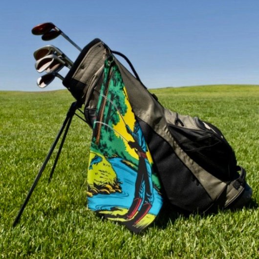 Serviette De Golf Pêcheur sur la rive