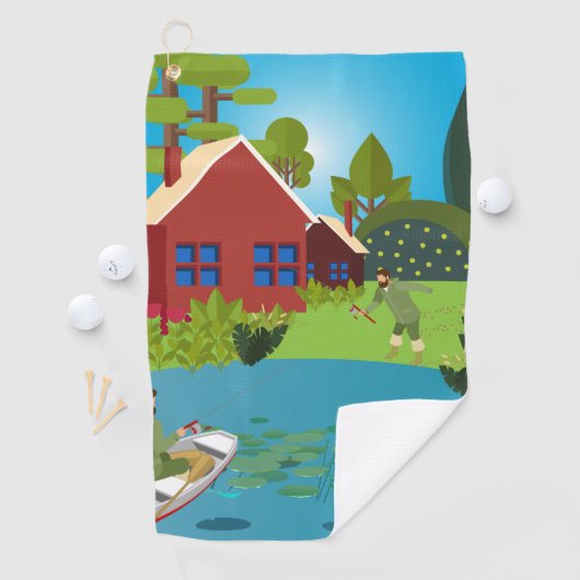 Serviette De Golf Pêcheurs (En situation)