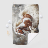 Serviette De Golf Peindre Un Cheval Qui Traverse L'Eau (En situation)