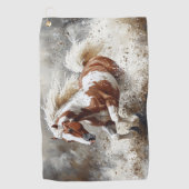 Serviette De Golf Peindre Un Cheval Qui Traverse L'Eau (Devant)