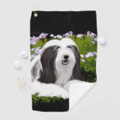 Serviette De Golf Peinture à collie à poils - Joli art original de c (En situation)