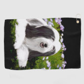 Serviette De Golf Peinture à collie à poils - Joli art original de c (Horizontal)