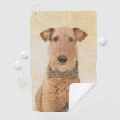 Serviette De Golf Peinture Airedale Terrier - Cute Original Art (En situation)